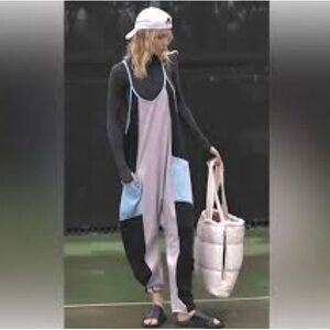 NWT FREE PEOPLE MOVEMENT HOT SHOT COLOR-BLOCK ONESIE in RAINDROP COMBO | MEDIUM